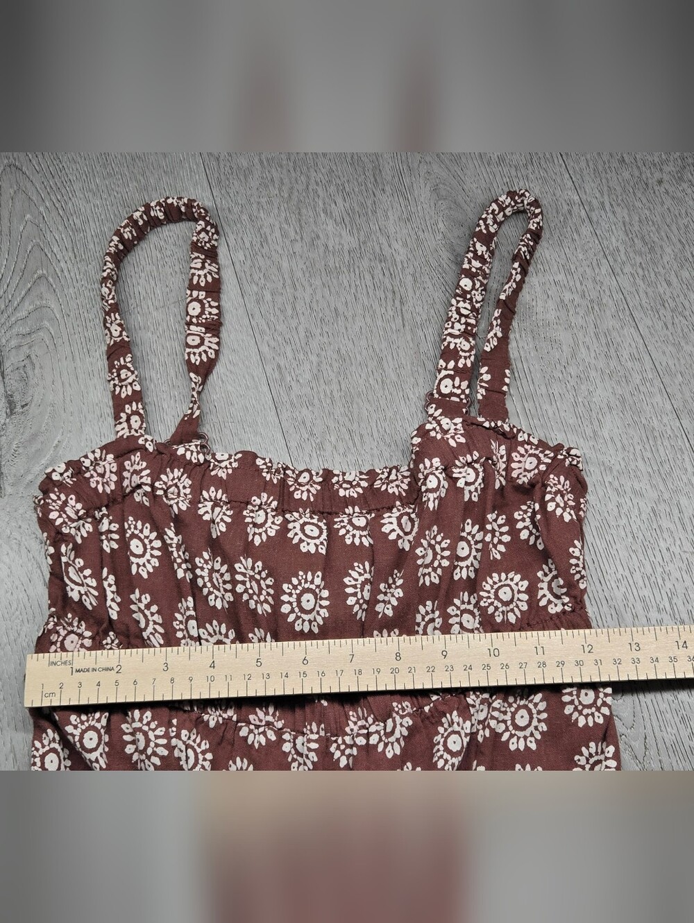 Ecote Urban Outfitters Floral Wide Leg Jumpsuit Size M Linen Blend Lace Back - Picture 4 of 13